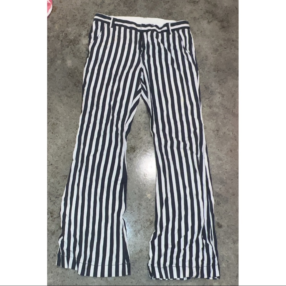 Free People Striped Linen Wide Leg Pants